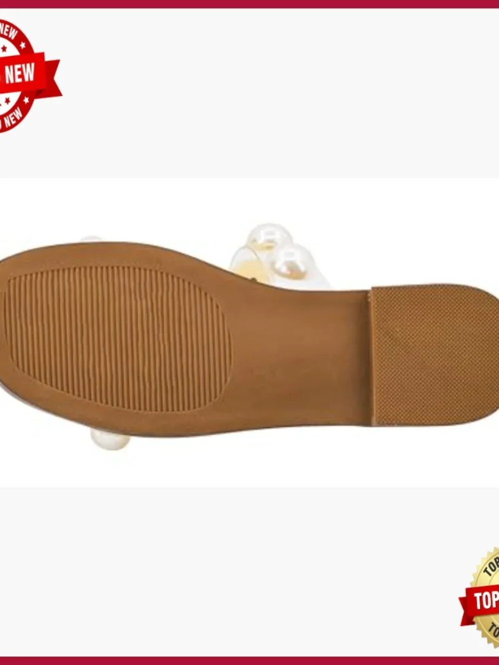 Women's Leather Sandals with Stud Accents, Cushioned Insole, Slip-On Style